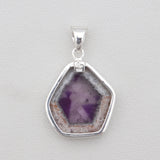 Amethyst Crystal Quartz Silver Pendant