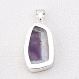 Amethyst Crystal Quartz Silver Pendant