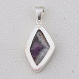 Amethyst Crystal Quartz Silver Pendant