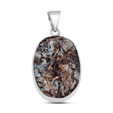 Natural Astrophyllite Silver Pendant