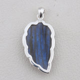 Carving Labradorite Gemstone Pendant in 925 Sterling Silver