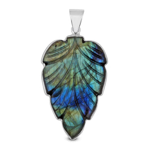 925 Silver Carving Labradorite Pendant