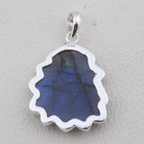 Carving Labradorite Gemstone Pendant in 925 Sterling Silver