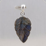 Carving Labradorite Gemstone Pendant in 925 Sterling Silver