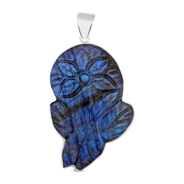 925 Silver Carving Labradorite Pendant