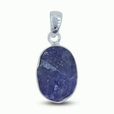 Rough Tanzanite Pendant 925 Sterling Silver