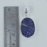 Rough Tanzanite Pendant 925 Sterling Silver