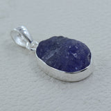 Rough Tanzanite Pendant 925 Sterling Silver