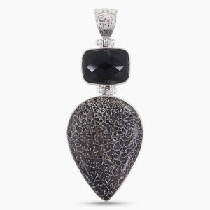 Natural Utah Agate Silver Pendant