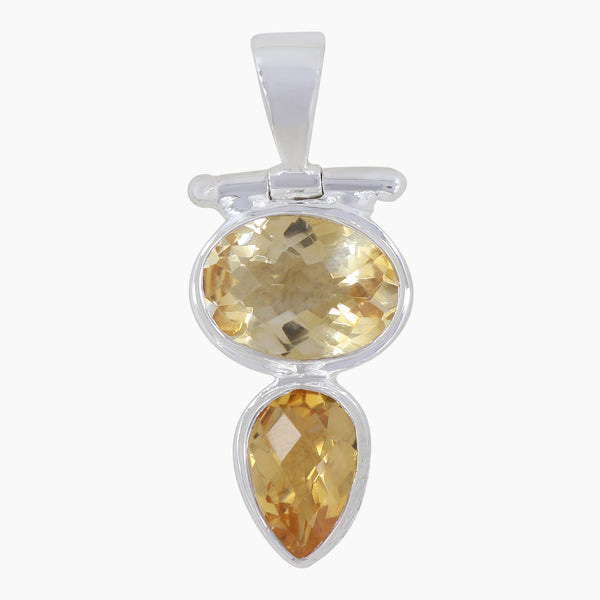 925 Sterling Silver Citrine Pendant