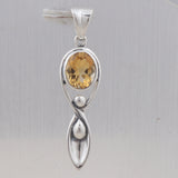 Citrine Pendant in 925 Sterling Silver