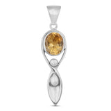 Citrine Pendant in 925 Sterling Silver