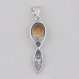 925 Sterling Silver Citrine Pendant