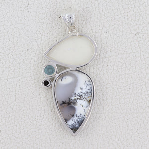 925 Sterling Silver Dendritic Opal Pendants