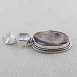 925 Starling Silver Gray Druse Pendant