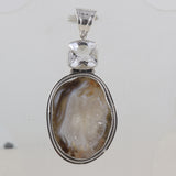 925 Starling Silver Gray Druse Pendant