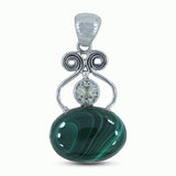 925 Sterling Silver Malachite Pendant