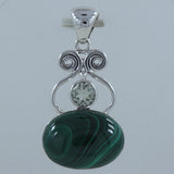 925 Sterling Silver Malachite Pendant