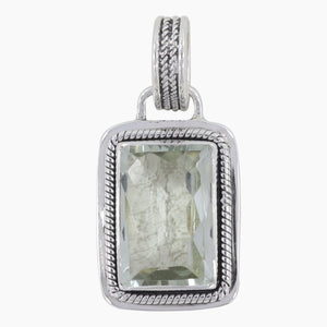 Green Amethyst Silver Pendants