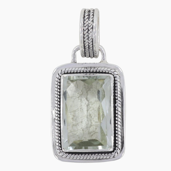 Green Amethyst Silver Pendants