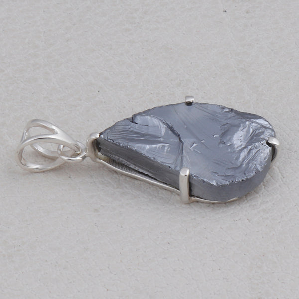 925 Sterling Silver Rough Silicon Pendant