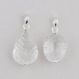 925 Silver Carving leaf Crystal Pendant