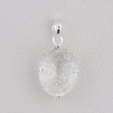 925 Silver Carving leaf Crystal Pendant