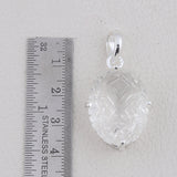 925 Silver Carving leaf Crystal Pendant