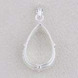 925 Silver Carving leaf Crystal Pendant