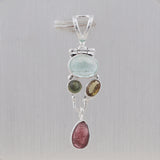 Multi Tourmaline Pendant Sterling Silver