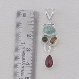 Multi Tourmaline Pendant Sterling Silver