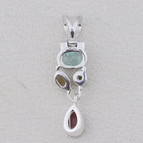 Multi Tourmaline Pendant Sterling Silver