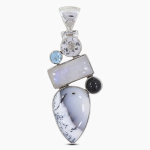 925 Sterling Silver Dendritic Opal Pendants