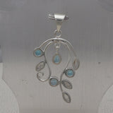 925 Silver Blue Topaz Pendant