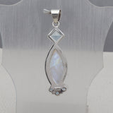 Rainbow Moonstone Silver Pendant