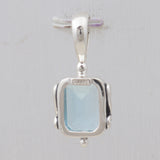 Natural Blue Topaz Silver Pendant