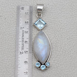 Rainbow Moonstone Silver Pendant