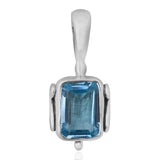 Natural Blue Topaz Silver Pendant