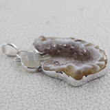 925 Silver Rough Oco geode Pendant