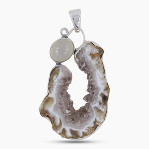 925 Silver Rough Oco geode Pendant