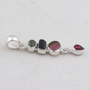 925 Silver Natural Tourmaline Pendant