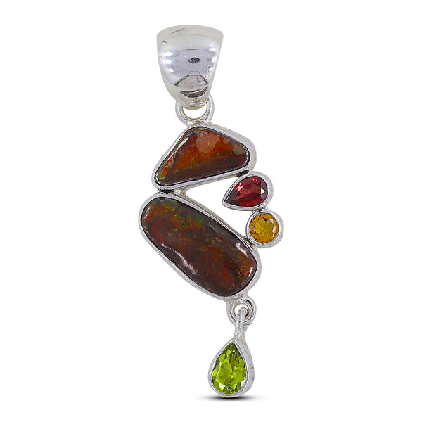 925 Sterling Silver Ammolite Pendant
