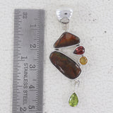 Ammolite Silver Drop Pendant