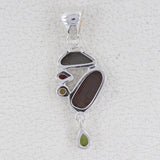 Ammolite Silver Drop Pendant