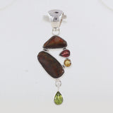 Ammolite Silver Drop Pendant