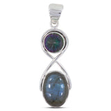 Rainbow Moonstone 925 Silver Pendant