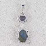 925 Silver Rainbow Moonstone Pendant