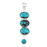 Mexican Turquoise Pendant 925 Sterling Silver