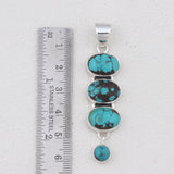 Mexican Turquoise Pendant 925 Sterling Silver