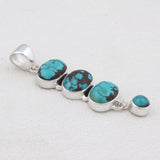 Mexican Turquoise Pendant 925 Sterling Silver